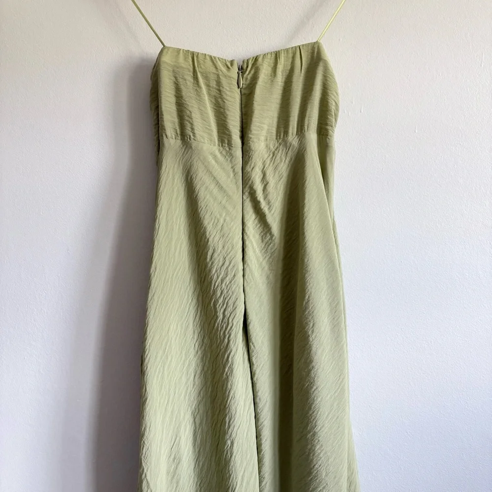 Abercrombie & Fitch Strapless Twist-Front Maxi Dress in Light Green